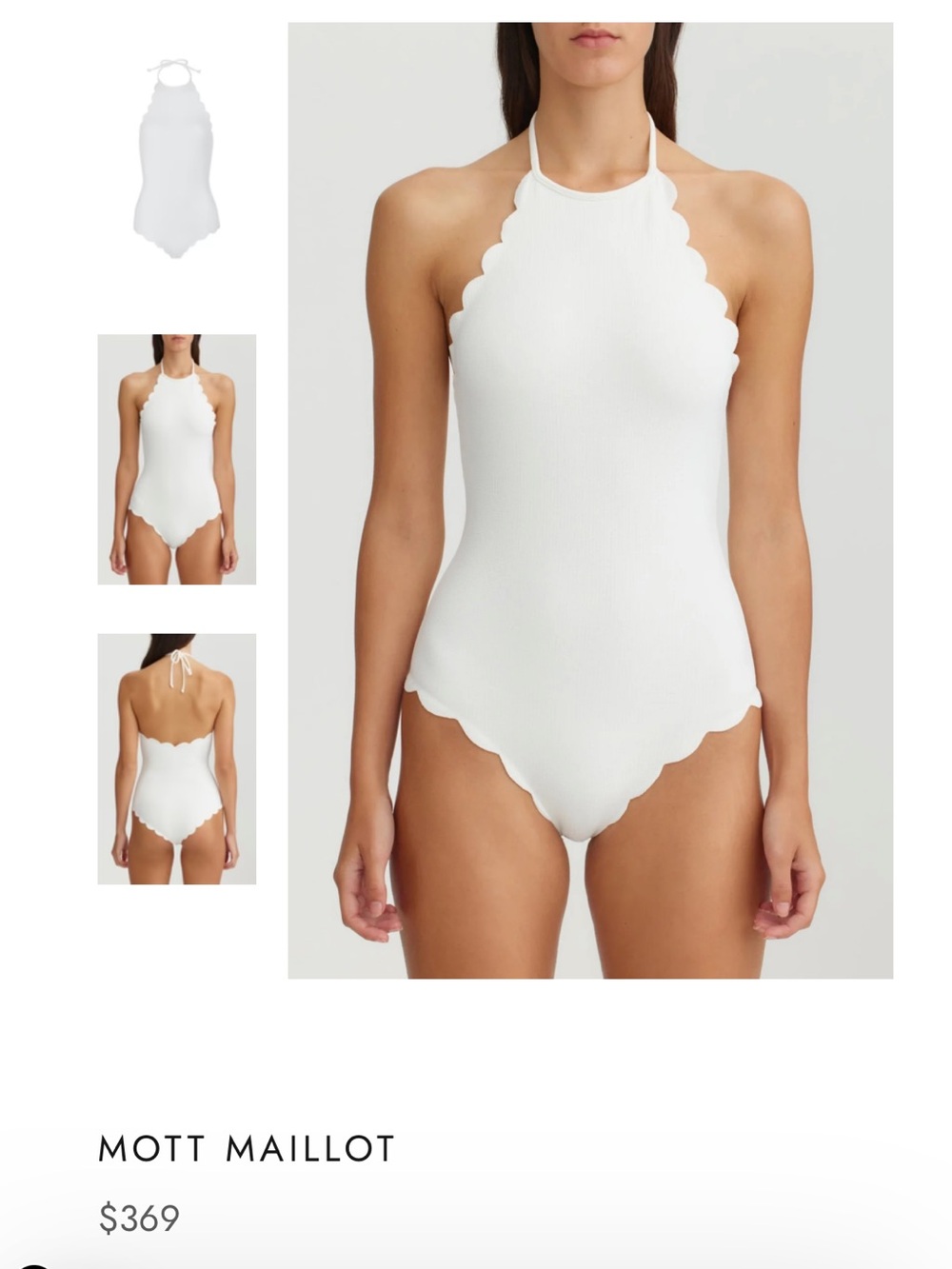 Marysia Swim Sage Scalloped Halter One Piece
